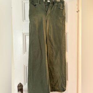 Good American Olive Green Palazzo Pant, Women’s Size 10